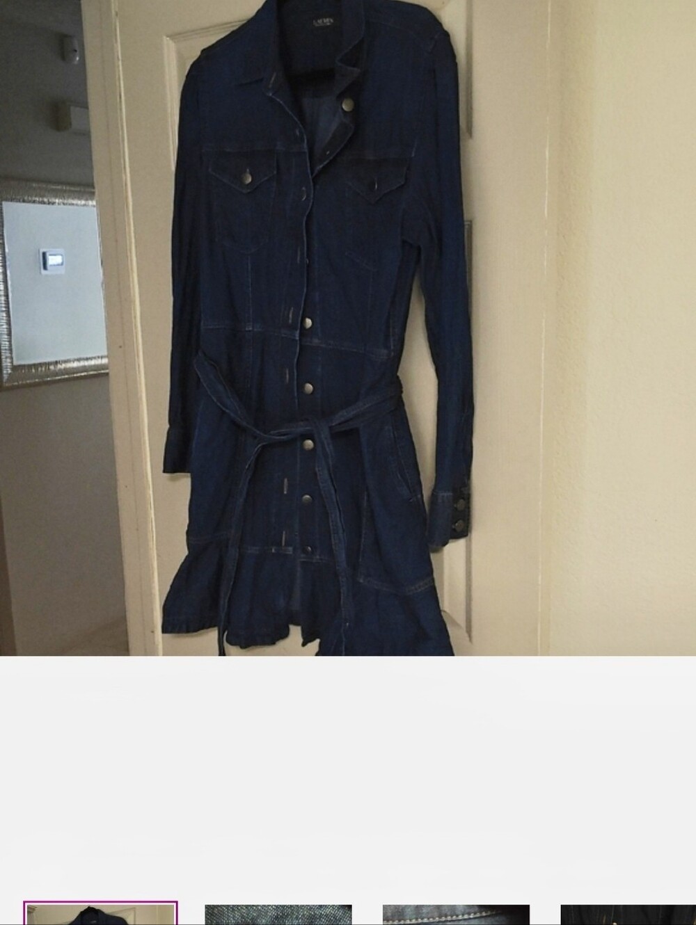 Ralph Lauren Dark Blue Denim Trench Dress - Picture 1 of 6